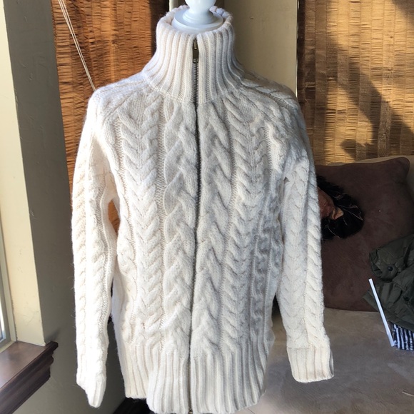 Zara Sweaters - Fisherman turtleneck zipped cardigan